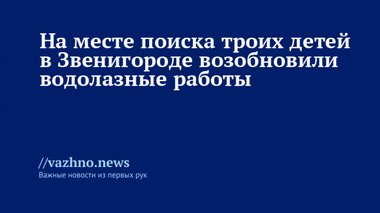 Поиск детей в Звенигороде возобновили