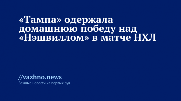 «Тампа» победила «Нэшвилл» дома в НХЛ