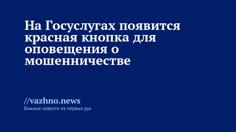 Красная кнопка против мошенников на Госуслугах
