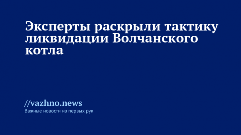 Раскрыта тактика ликвидации Волчанского котла