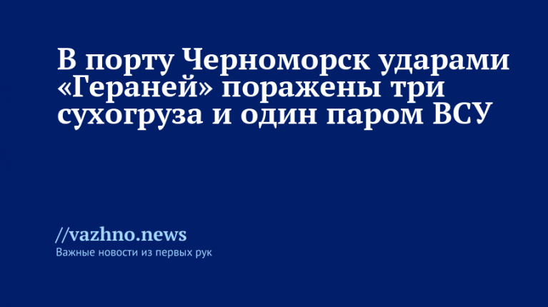 В порту Черноморск ударами «Гераней» поражены 3 сухогруза и паром ВСУ